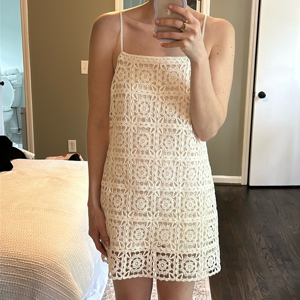 Zara crochet mini dress